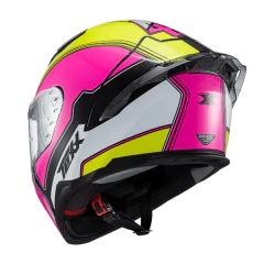 Capacete Texx Fechado Raptor Verde Rosa Branco - Zum Acessórios para Motociclistas