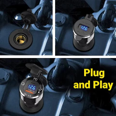 Carregador Alumínio USB-A + USB-C Voltimetro padrão Europeu - comprar online