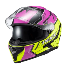 Capacete Texx Kaiman Teaser Feminino Rosa Verde