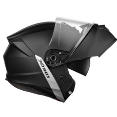 Capacete Articulado Escamoteável Xtroy Preto Brilho Robocop