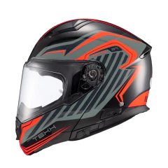 Capacete Texx Escamoteavel Kratos Nomade Cinz/Verm/Pret Fosc - Zum Acessórios para Motociclistas