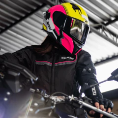 Capacete Texx Fechado Raptor Verde Rosa Branco