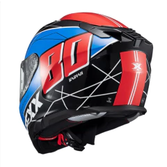 Imagem do Capacete Texx Kaiman c/ Óculos Vector Azul Vermelho Preto