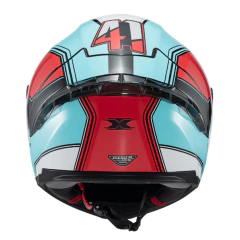 Capacete Texx Raptor Hornet Fechado Azul Vermelho e Branco - Zum Acessórios para Motociclistas