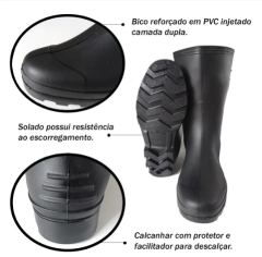 Bota De Pvc Galocha Motoqueiro Borracha Chuva Vonder Nova