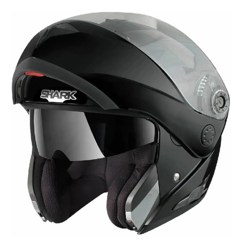 Capacete Shark Openline Prime Matt Kma Preto Fosco