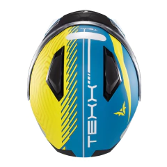 Capacete Texx Escamoteavel Kratos Cyber Verde/Azul Fosco - Zum Acessórios para Motociclistas