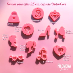 20 DIJES DE 2,5 CM. FORMA A ELECCIÓN BARBIE - comprar online