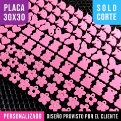 CORTE PLACA DE ACRÍLICO 30X30 CM. (PERSONALIZADA SOBRE DISEÑO DEL CLIENTE)
