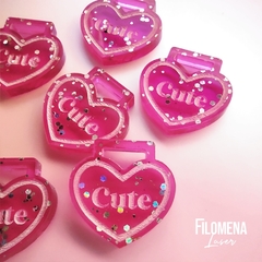 DIJES CORAZÓN C/RANURA ACRILICO GLITTER en internet