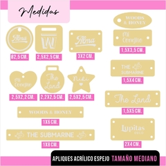 DIJES/APLIQUES ACRILICO ESPEJO TAMAÑO MEDIANO - comprar online
