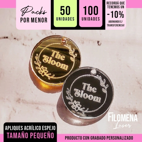 DIJES/APLIQUES ACRILICO ESPEJO TAMAÑO PEQUEÑO