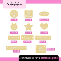 DIJES/APLIQUES ACRILICO ESPEJO TAMAÑO PEQUEÑO - comprar online