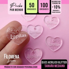 DIJES/APLIQUES ACRILICO GLITTER TAMAÑO MEDIANO