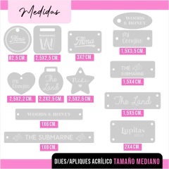 DIJES/APLIQUES ACRILICO GLITTER TAMAÑO MEDIANO - comprar online
