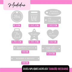 MAYORISTA DIJES/APLIQUES ACRILICO MEDIANO (SOLO CRISTAL) - comprar online