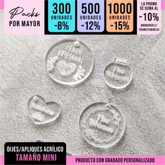 MAYORISTA DIJES/APLIQUES ACRILICO MINI (SOLO CRISTAL)