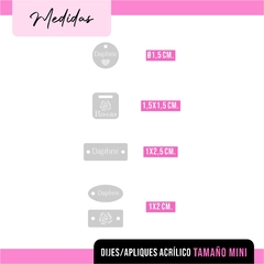 MAYORISTA DIJES/APLIQUES ACRILICO MINI (SOLO CRISTAL) - comprar online