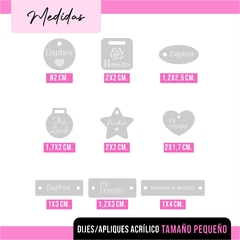 MAYORISTA DIJES/APLIQUES ACRILICO PEQUEÑO (SOLO CRISTAL) - comprar online