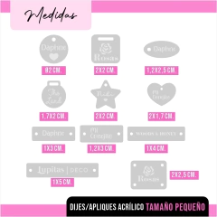 DIJES/APLIQUES ACRILICO TAMAÑO PEQUEÑO - comprar online