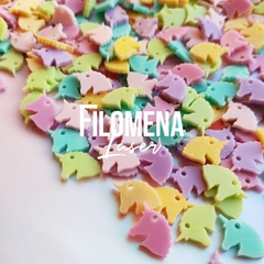 50 Dijes Bijou Mix Unicornio Pastel