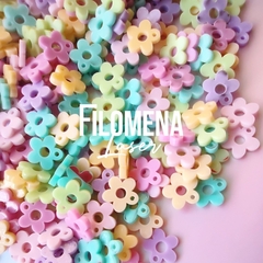 50 Dijes Bijou Mix Flores Pastel