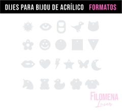 50 DIJES BIJOU 4 CM. ACRÍLICO ESPEJO - tienda online