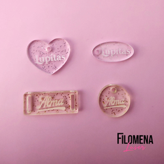 Imagen de DIJES/APLIQUES ACRILICO GLITTER TAMAÑO PEQUEÑO