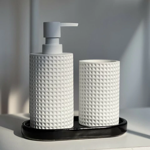 Set de baño Rugoso blanco