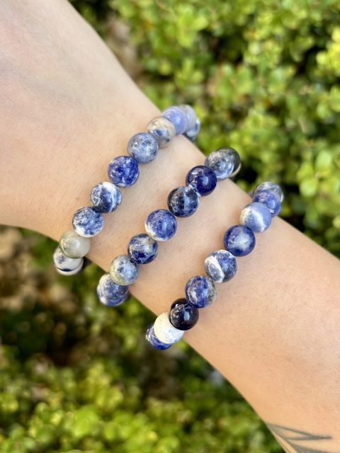 Pulseira de Sodalita 8mm - Foco e Sucesso Pessoal