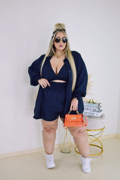 SHORT PLUS SIZE PRETO