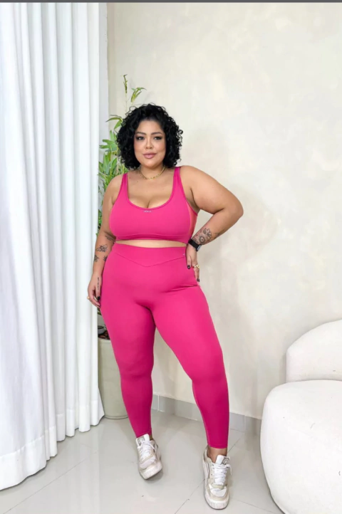 CONJUNTO FITNESS ROSÉ PLUS SIZE SELENE - comprar online