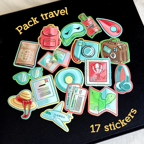 Pack Travel - x17 stickers - comprar online