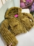 jaqueta puffer canelada caramelo
