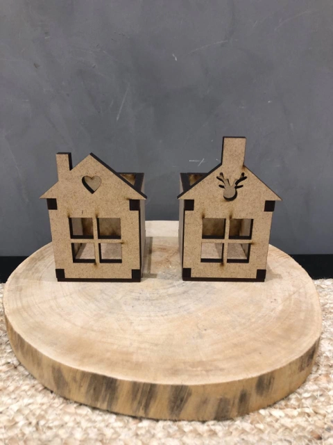 Casinha Rena ou Coração - 7,5x7cm - MDFNATAL55 - comprar online