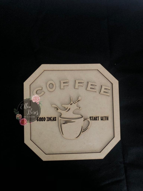 Quadro Coffee - 21x21cm - MDFCAFE06 - comprar online