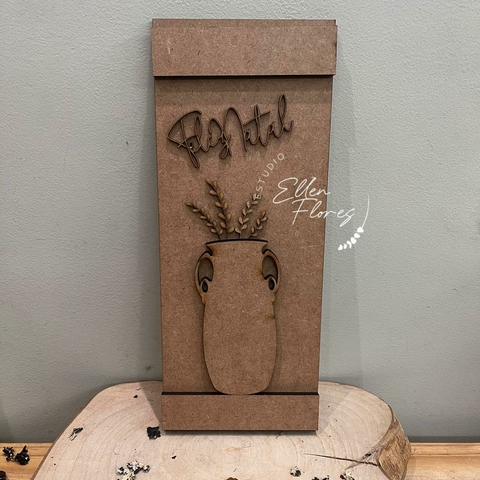 Placa com Vasinho 6mm - Kit Aulão Natal 2024