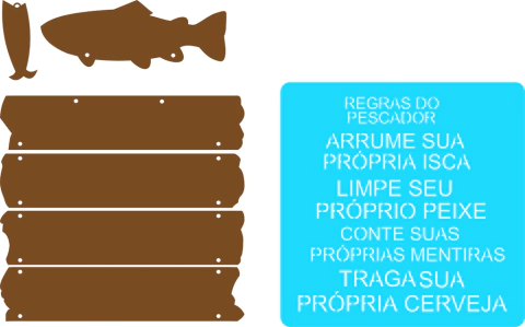 Placa Peixe - 25x32cm - MDFNAUTICO19