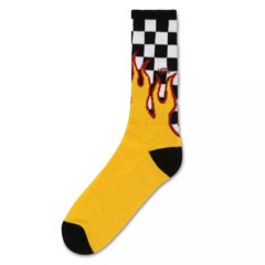 MEIA VANS MN FLAME CHECK CREW (9.5-13 1P) BLACK-WHITE | VN0A4TQIZIA