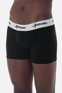 CUECA BOXER APPROVE PRETA COM BRANCO | 4053