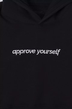 MOLETOM APPROVE CROPPED YOURSELF PRETO | 4967 - comprar online