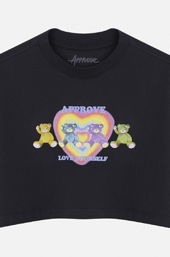 CROPPED BOLD APPROVE RAINBOW BEAR COLOR HEART PRETO | 5916 - comprar online