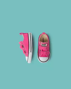 TENIS KIDS CONVERSE CHUCK TAYLOR ALL STAR 2V SEASONAL ROSA MORANGO/PRETO/BRANCO | CK09610009 - LOJA IZZY