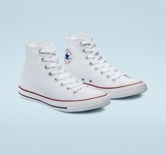 CT00040001 TENIS ADULTO CANO ALTO CHUCK TAYLOR ALL STAR BRANCO/BRANCO/MARINHO - loja online