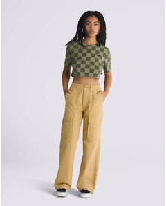 CROPPED VANS CHECKER CREW CROP II OLIVINE | VN000GB5AMBCASA na internet
