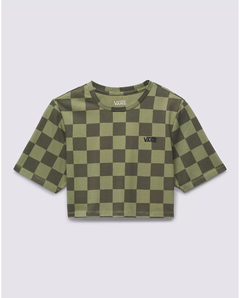 CROPPED VANS CHECKER CREW CROP II OLIVINE | VN000GB5AMBCASA - LOJA IZZY