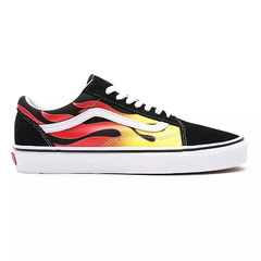 TENIS VANS UA OLD SKOOL (FLAME)BLACK/BLACK/TRUE WHITE | VN0A38G1PHN