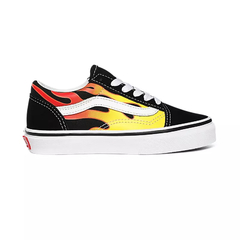 TENIS VANS UY OLD SKOOL (FLAME) BLACK/TRUE WHITE | VN0A5AOAXEY