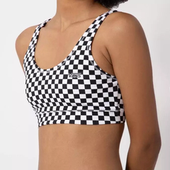 TOP VANS FLYING V PRINT BRA BLACK-WHITE CHECKERBOARD | VN0A7PND56M - LOJA IZZY