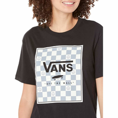 CAMISETA VANS POPPY BOX RELAXED CREW BLACK | VN0A7RTLBLKCASA